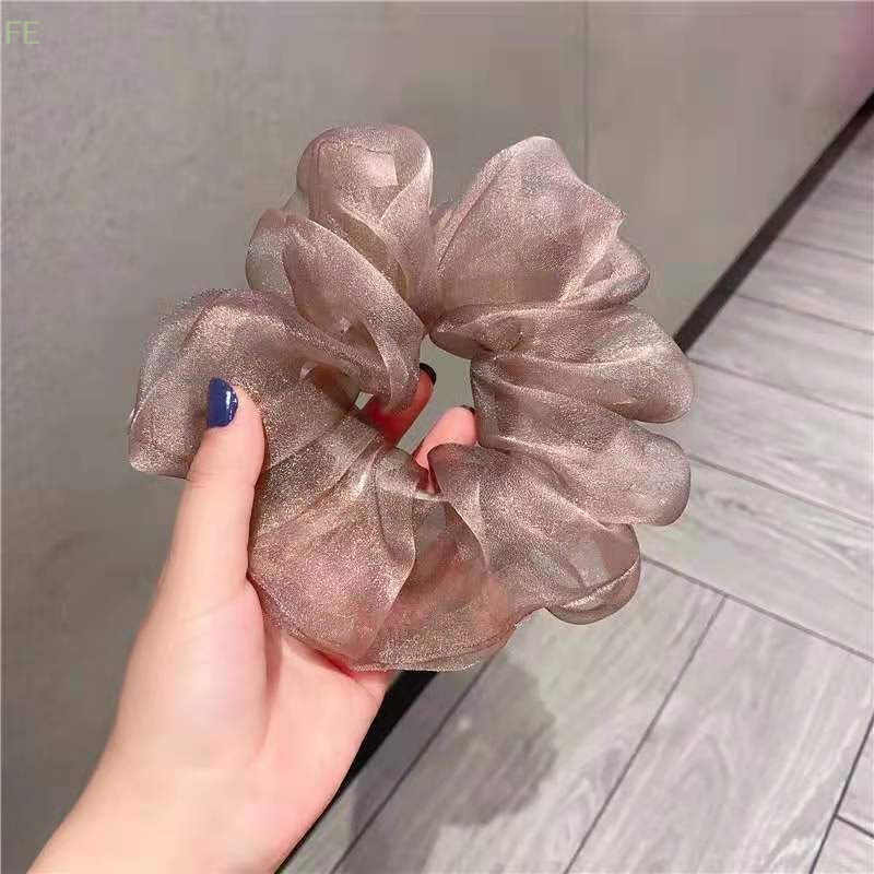 Hair Net Invisible - Reflective Mesh Oversized Scrunchies Big Rubber
