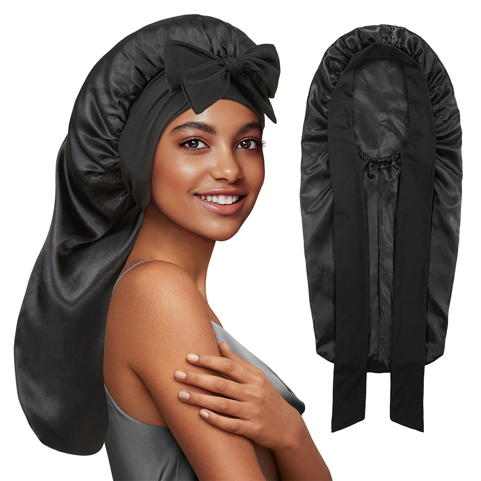 Hair Care Long Hair - 2pcs Extra-Large Satin Bonnets, Soft and