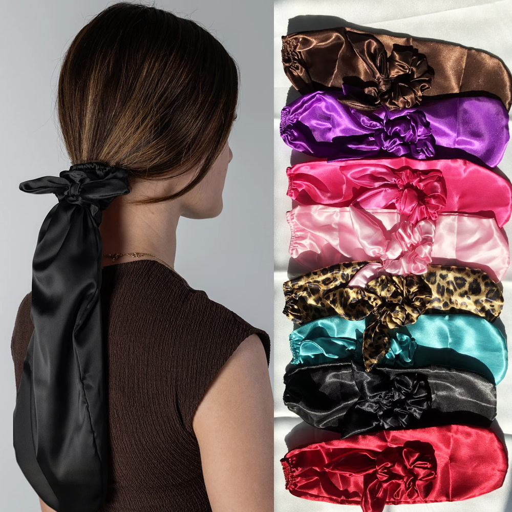 Satin Hair Bonnet - 1 Silk Scrunchie+1 Hair Cover Satin,