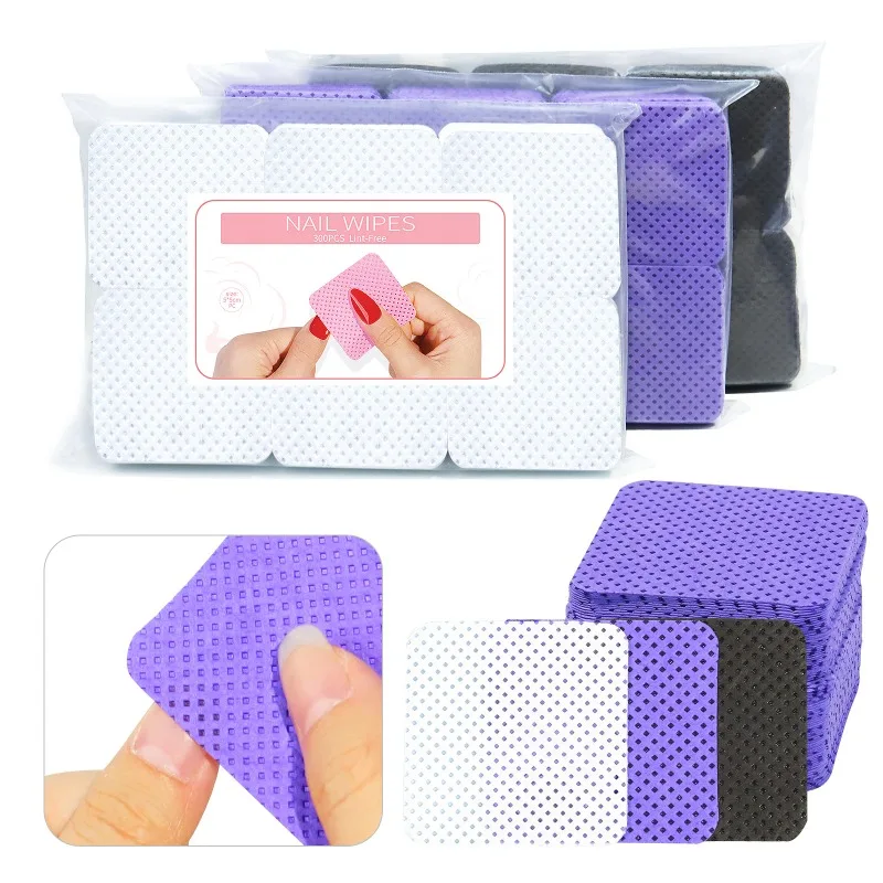 Hair Care Gel - 100pcs/Pack Lint-free Nail Polish Remover Napkin