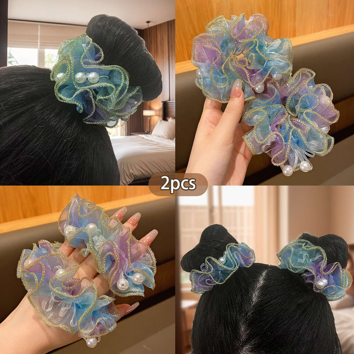 Hair Net Invisible - 2 mesh large intestine hair rings