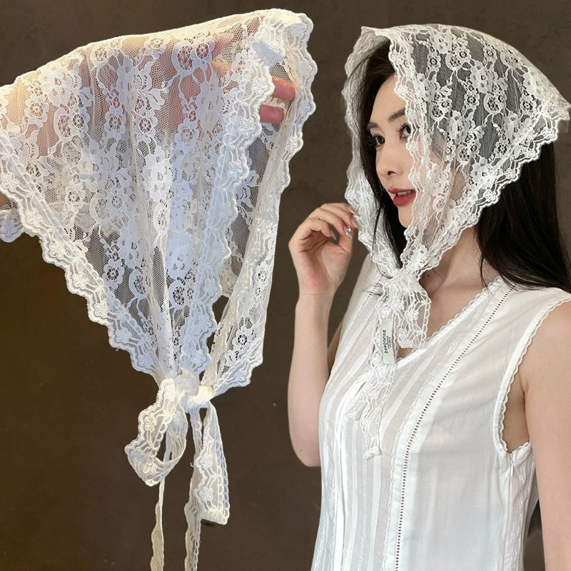 Lace Up Floral Triangle Headsc - Hair Net Invisible incelemesi ve fiyatı