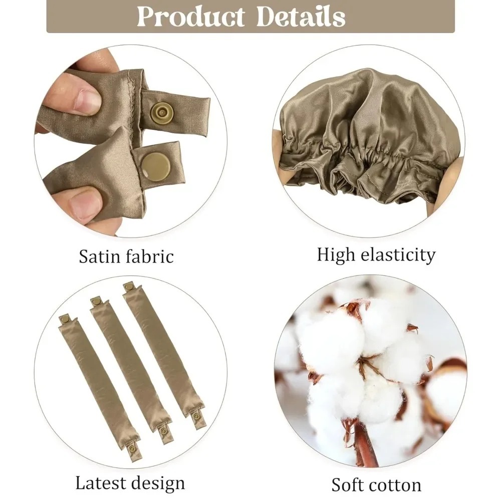 2/4/6Pcs Satin Heatless Curlin - Satin Hair Bonnet incelemesi ve fiyatı